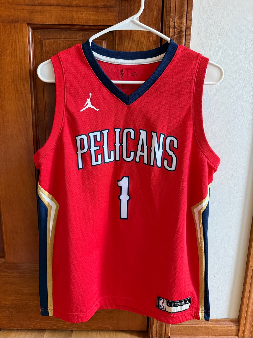 Jordan Kids' New Orleans Pelicans Red #1 Basketball Jersey